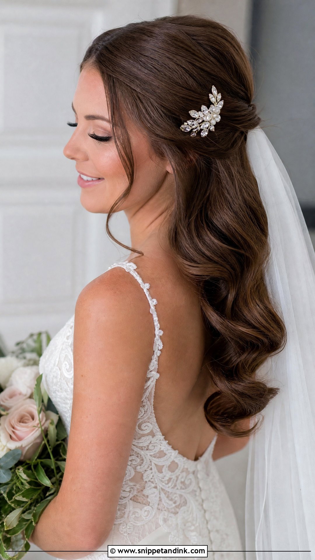 Half Up Hollywood Waves - Snippet and Ink - 20 Hollywood Waves Bridal Hair