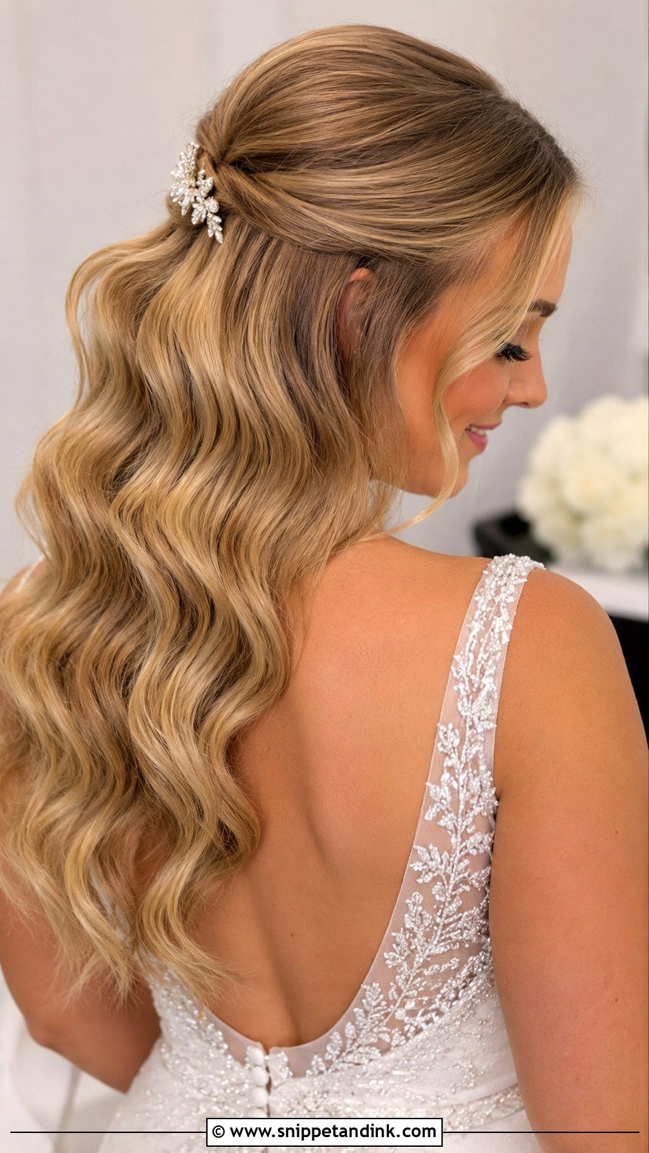 Half Up Hollywood Waves - Snippet and Ink - 20 Hollywood Waves Wedding Hairstyles