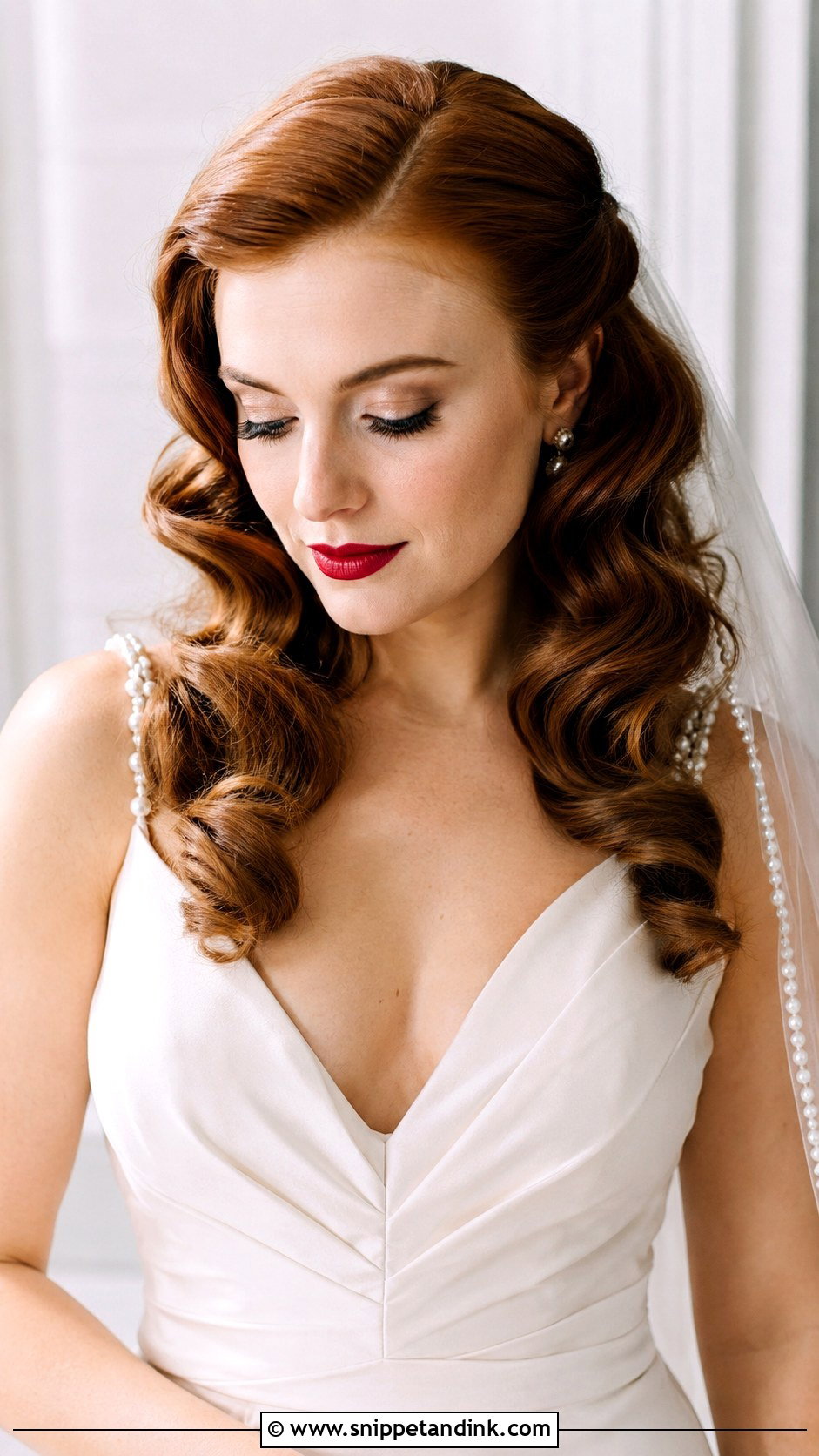 Half Up Hollywood Waves For Brides - Snippet and Ink - 25 Sleek Half-Up Half-Down Wedding Hair Ideas