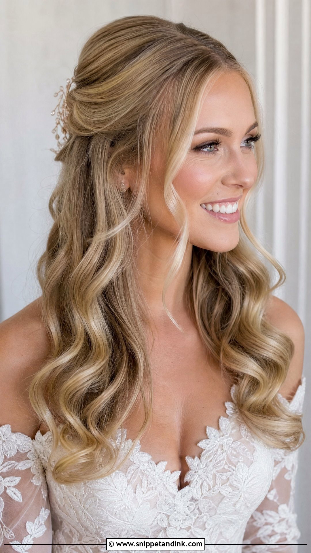 Half Up Hollywood Waves Middle Part - Snippet and Ink - 20 Hollywood Waves Wedding Middle Part