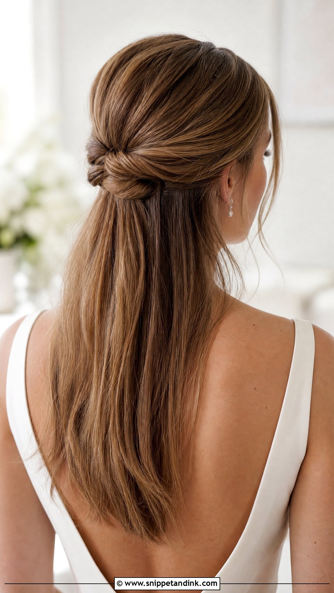 Half Up Knot Hairstyle for Brides - Snippet and Ink - 20 Half-Up Wedding Hairstyles