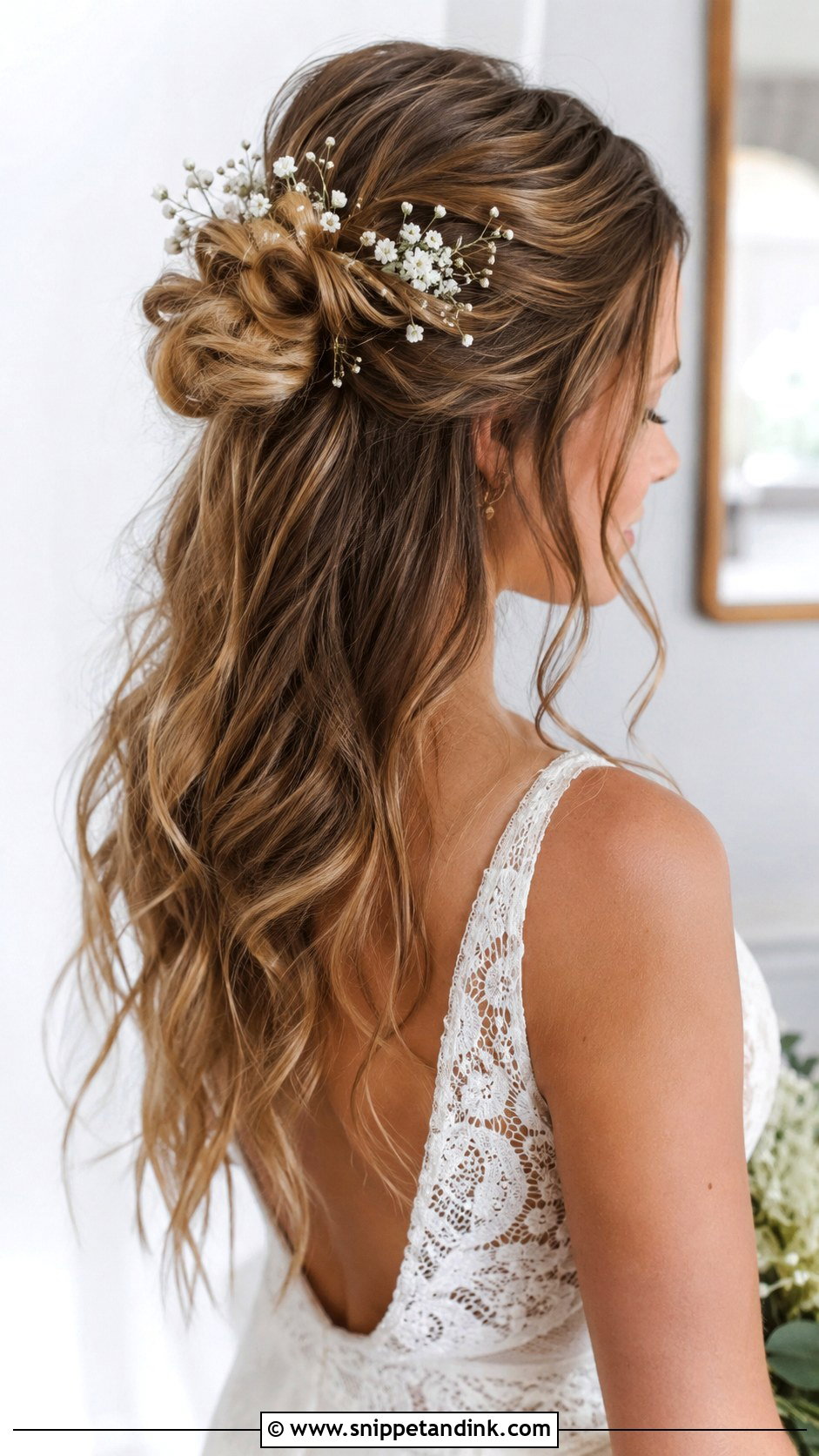 Half Up Knotted Wedding Hair - Snippet and Ink - 25 Romantic Half-Up Wedding Hair Ideas