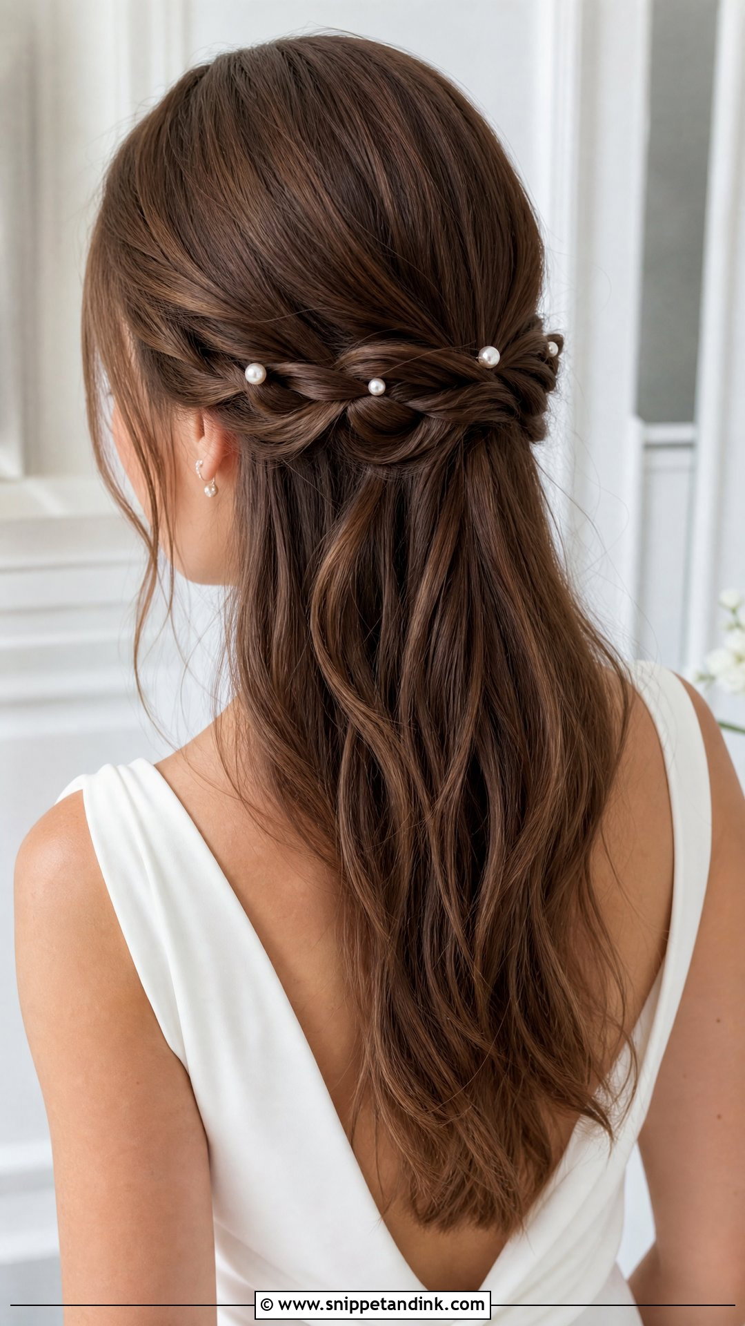 Half Up Knotted Wedding Hairstyle - Snippet and Ink - 20 Half Updo Wedding Ideas