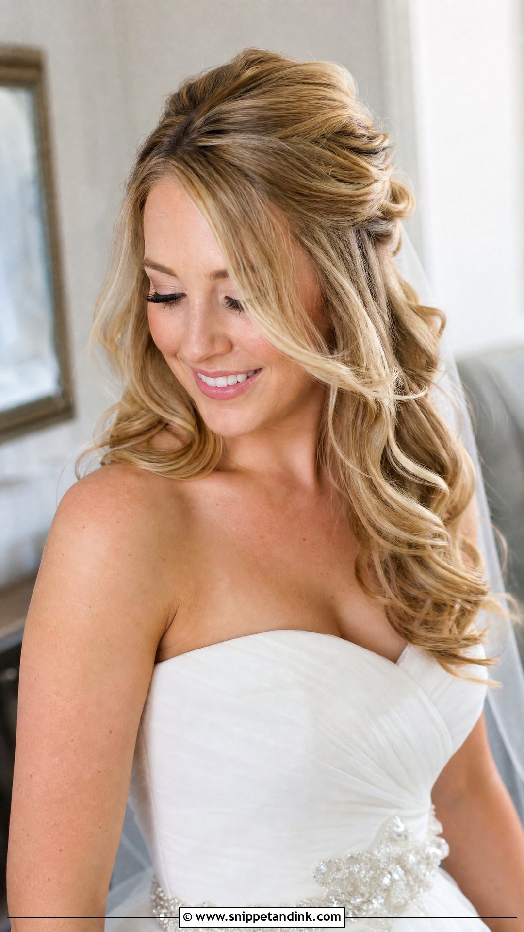 Half Up Loose Curls Wedding Hairstyle - Snippet and Ink - 20 Half-Up Wedding Hairstyles for Long Hair the Bride