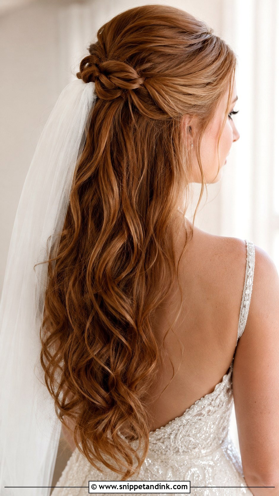 Half Up Mermaid Hair for Bride - Snippet and Ink - 20 Mermaid Wedding Hair Ideas