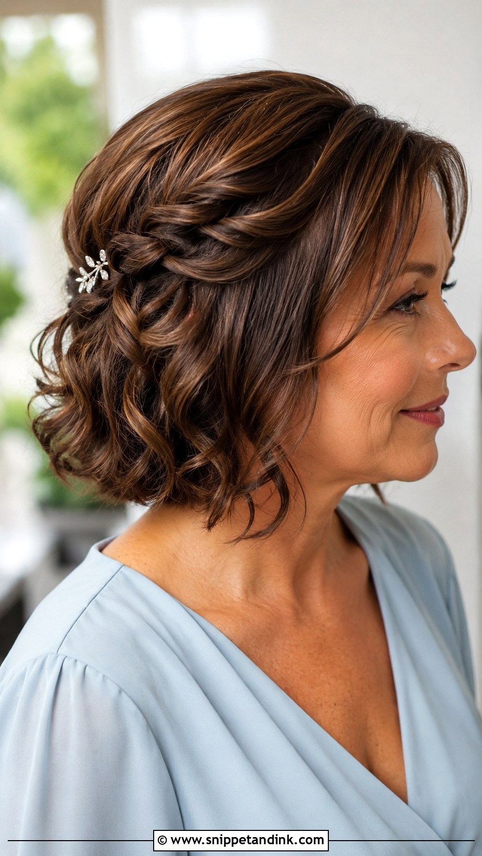 Half Up Mother Of Groom Hairstyle For Short Hair - Snippet and Ink - 15 Half-Up Mother of Groom Hairstyles