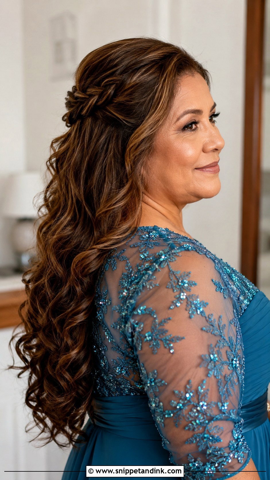 Half Up Mother Of Groom Hairstyle With Braid - Snippet and Ink - 15 Half-Up Mother of Groom Hairstyles