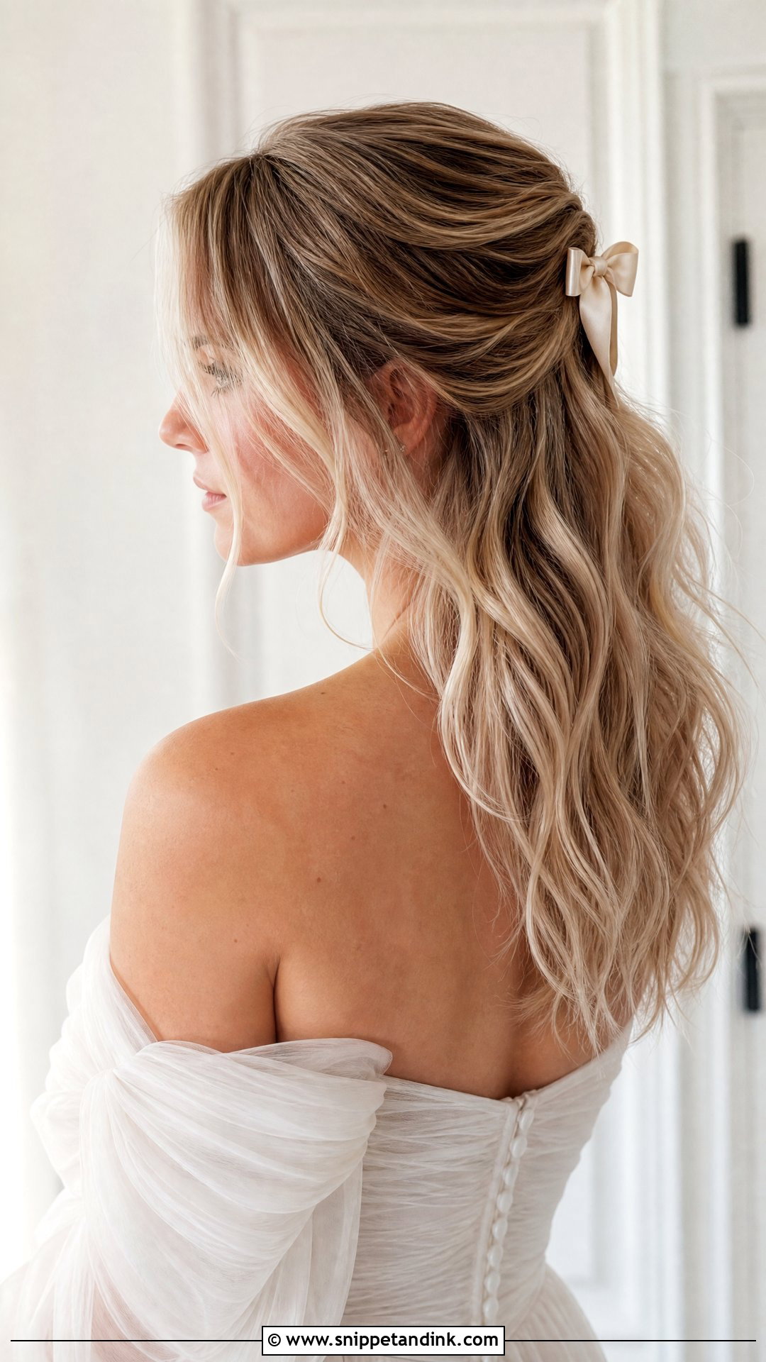Half Up Mullet Wedding Hair - Snippet and Ink - 20 Mullet Wedding Hair Ideas