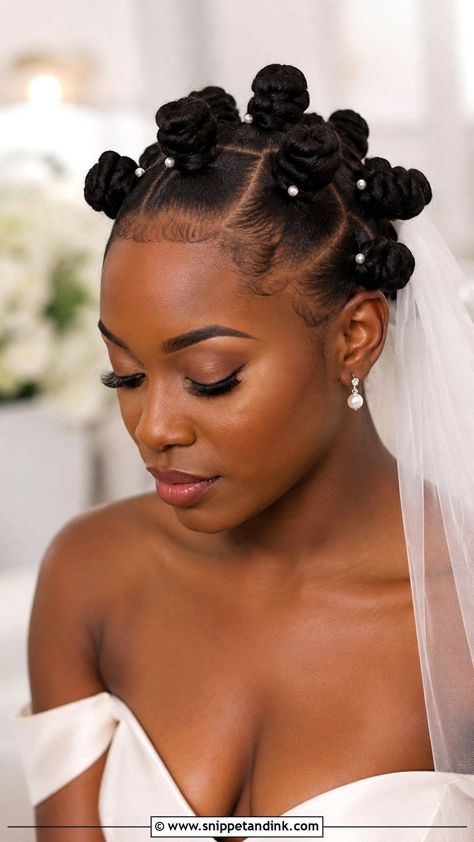 Half Up Natural Wedding Hair - Snippet and Ink - 15 Natural Hair Wedding Styles African American Black Bride