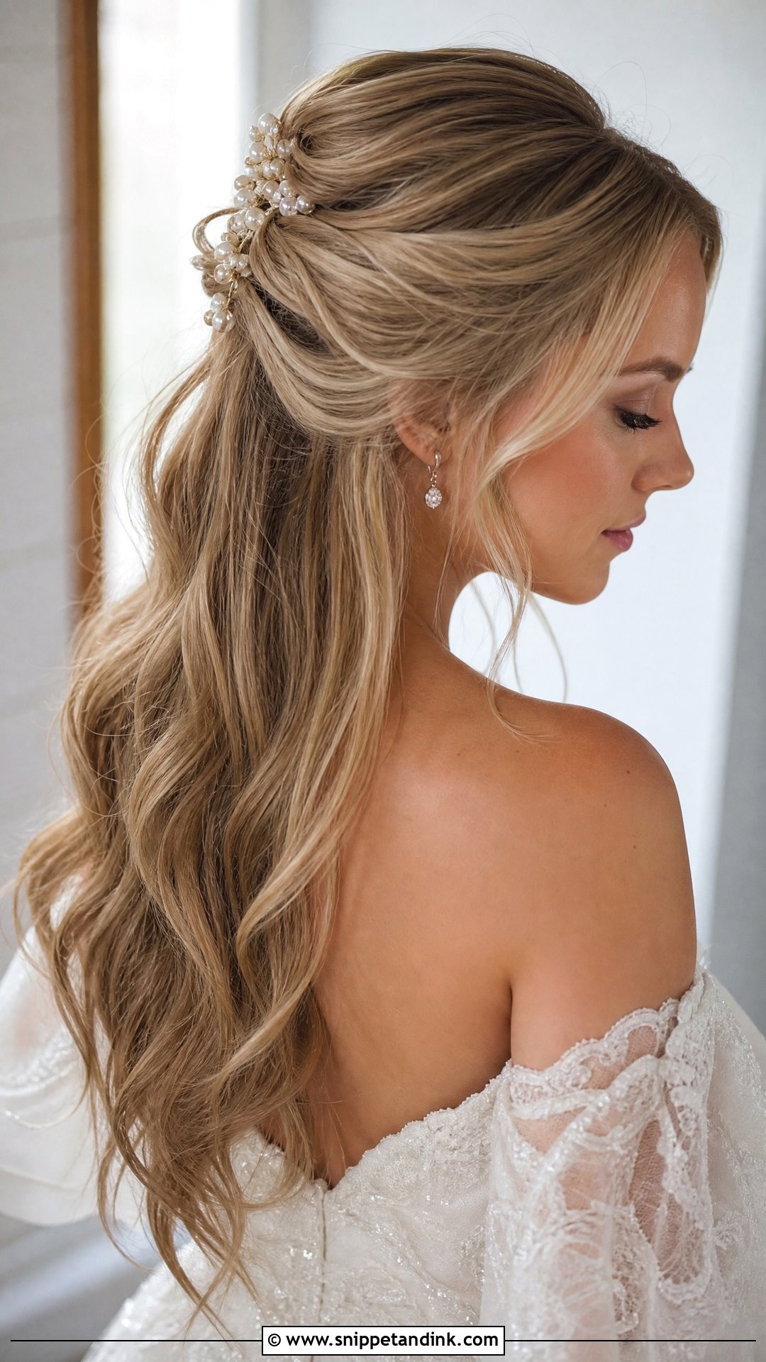 Half Up Open Hair For Wedding - Snippet and Ink - 20 Open Hair Hairstyle for Wedding Ideas