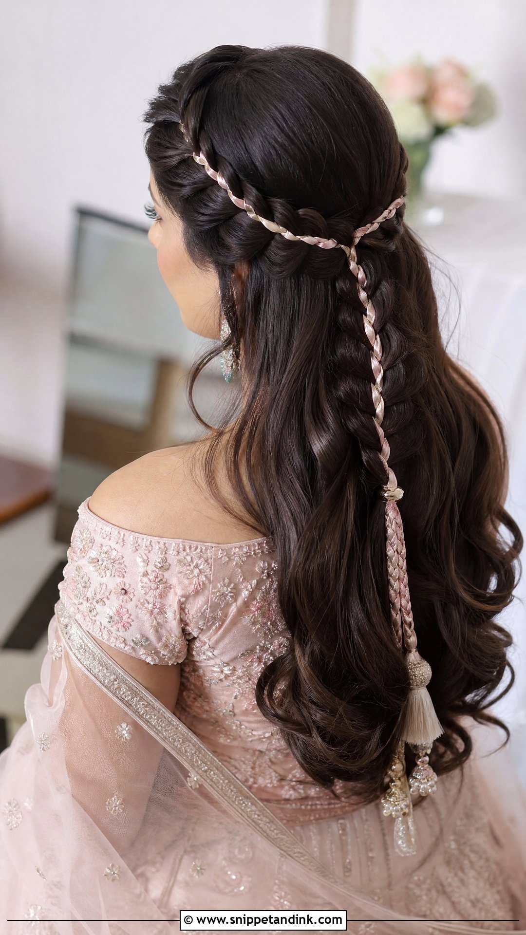 Half Up Paranda Hairstyle - Snippet and Ink - 15 Bridal Paranda Hairstyle Ideas