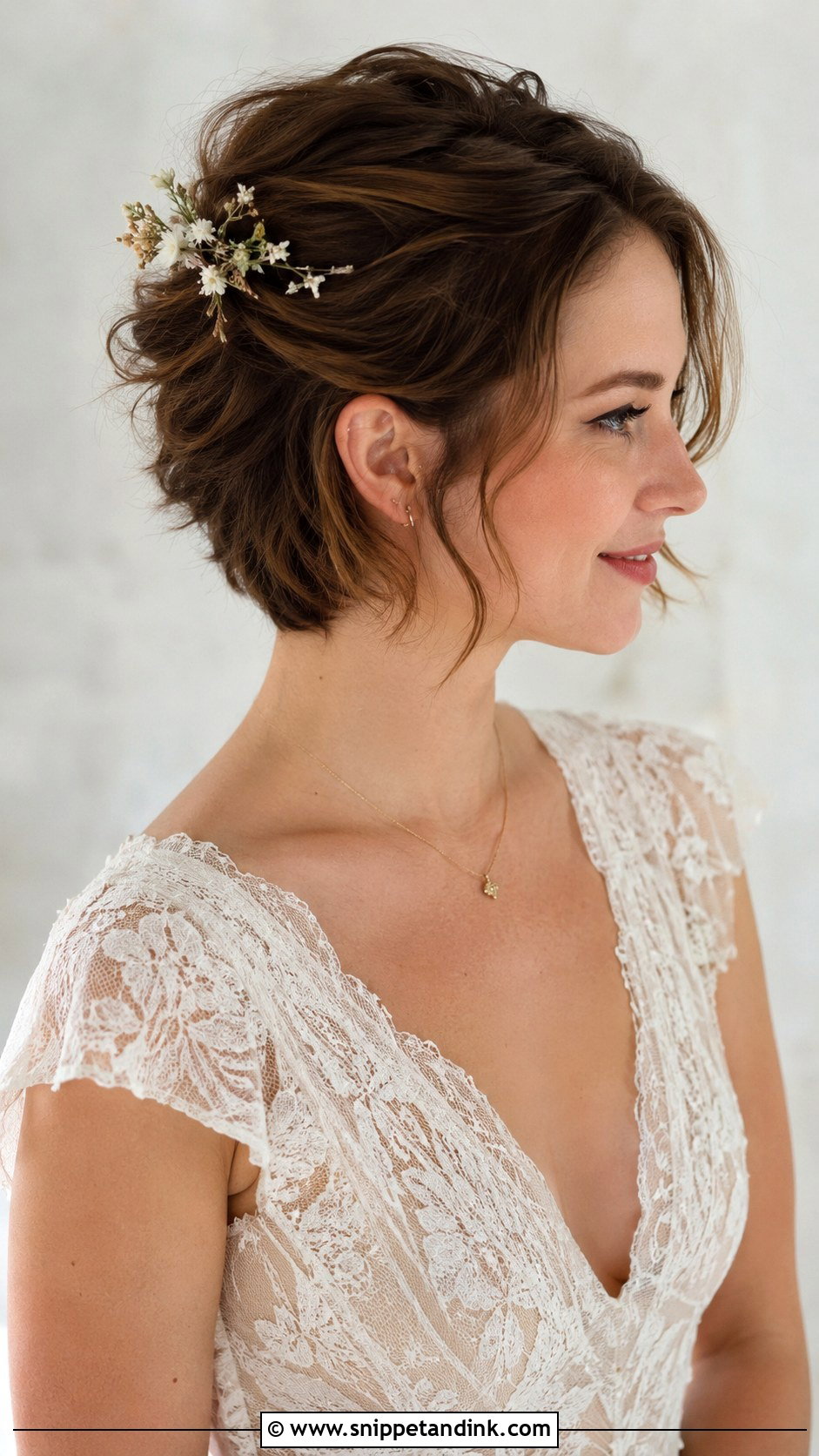 Half Up Pixie With Pins - Snippet and Ink - 25 Pixie Bridal Hair Ideas