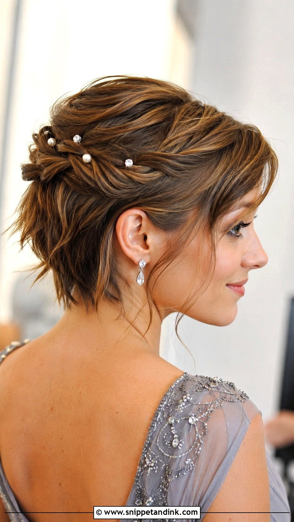 Half Up Pixie With Twists - Snippet and Ink - 25 Wedding Guest Short Hairstyles