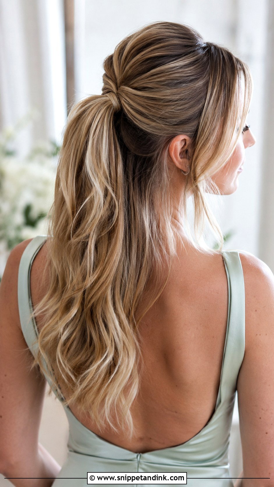 Half Up Ponytail - Snippet and Ink - 20 Medium Maid of Honor Hairstyles