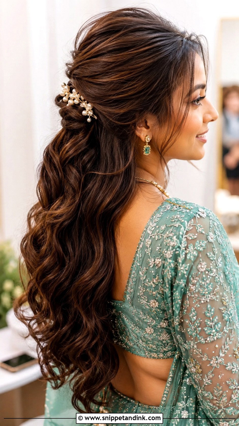 Half Up Ponytail - Snippet and Ink - 30 Indian Wedding Pony Hairstyles