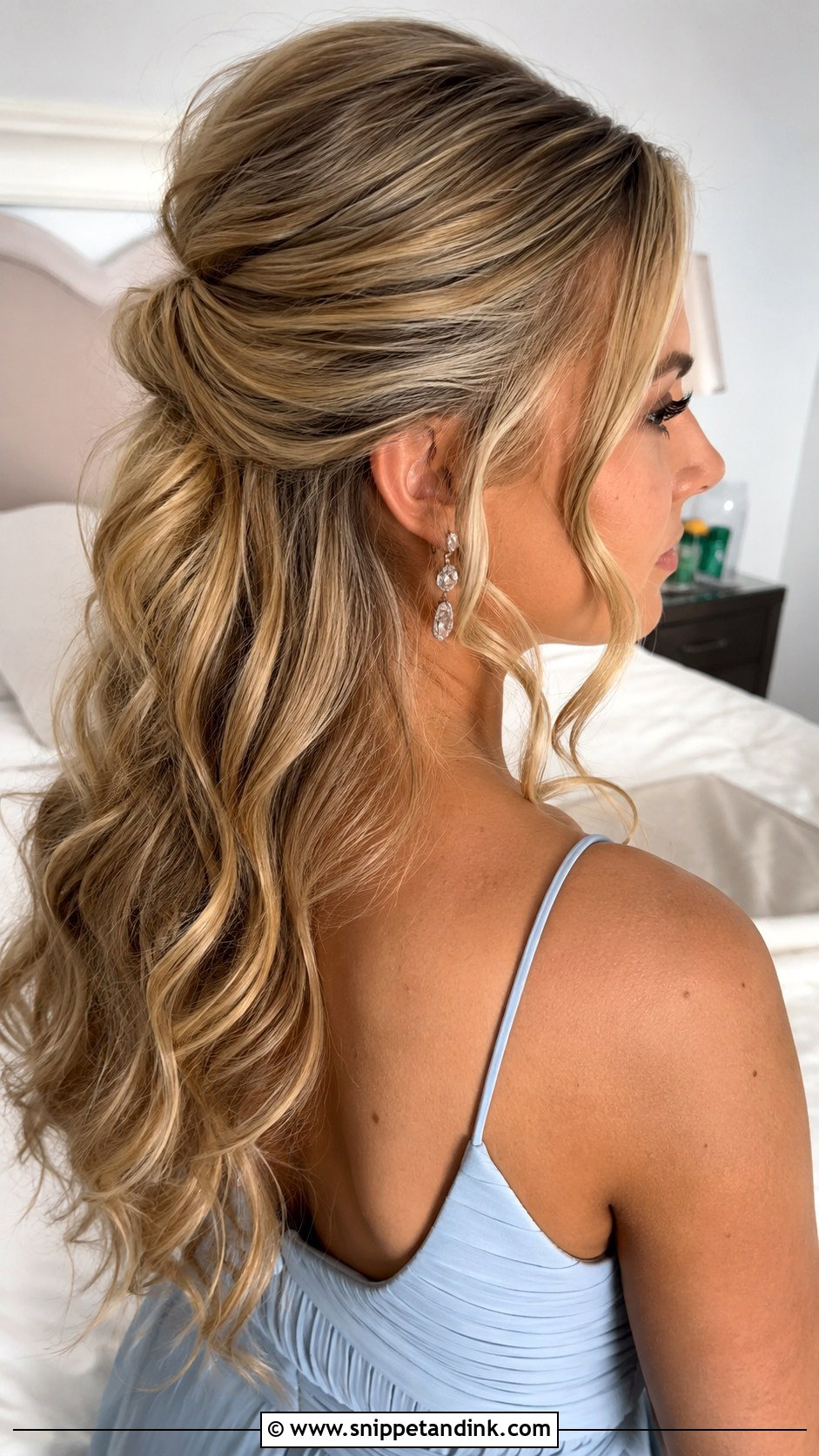 Half Up Ponytail Wedding Hairstyle - Snippet and Ink - 25 Wedding Ponytail Hairstyles Bridesmaid