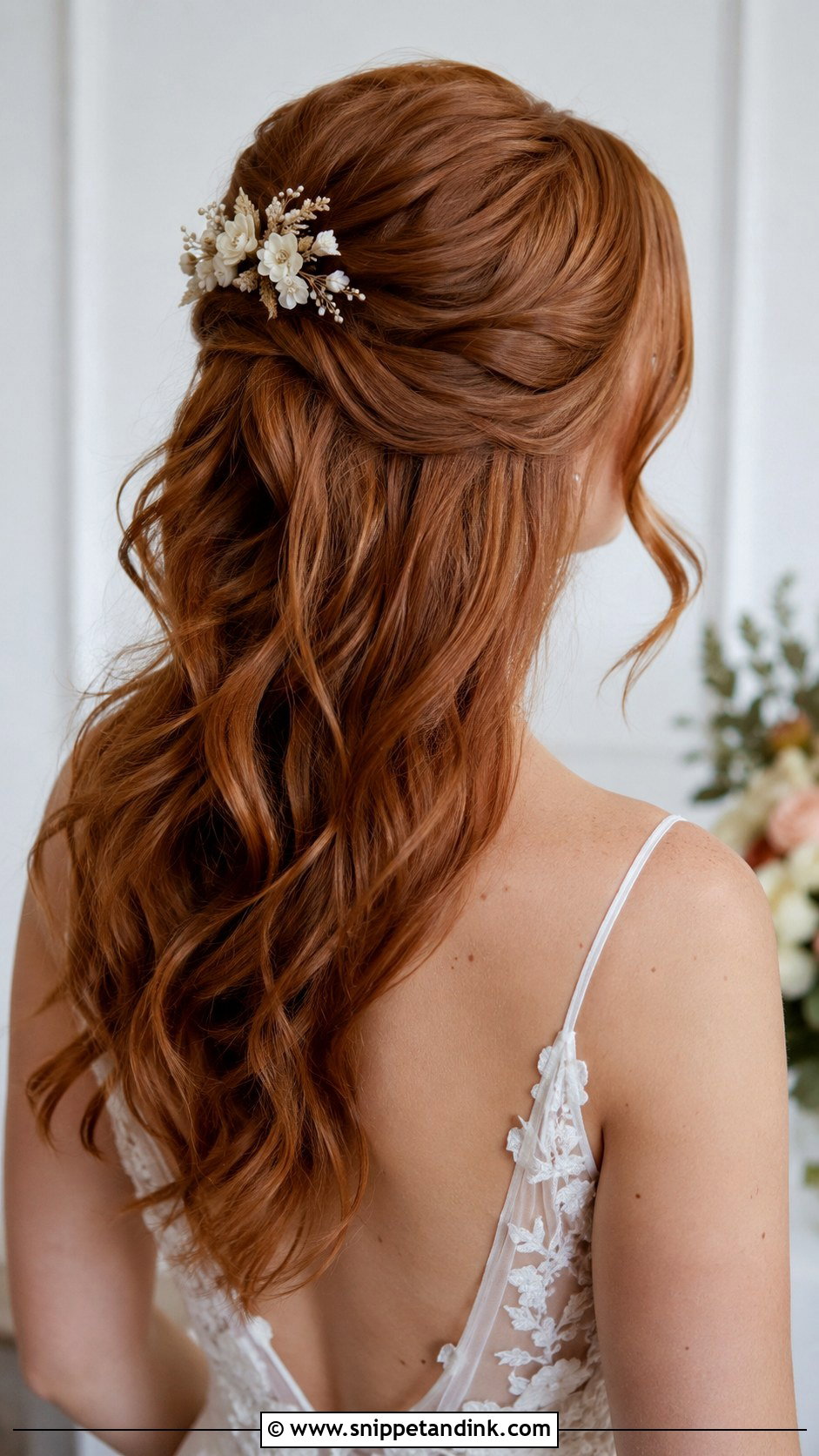 Half Up Ponytail Wedding Hairstyle - Snippet and Ink - 30 Ponytail Wedding Hairstyles