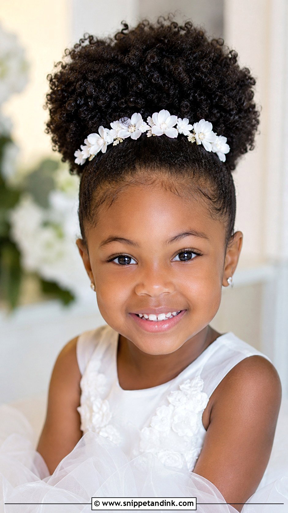 Half Up Ponytail With Curls - Snippet and Ink - 30 Kids Wedding Hair Ideas