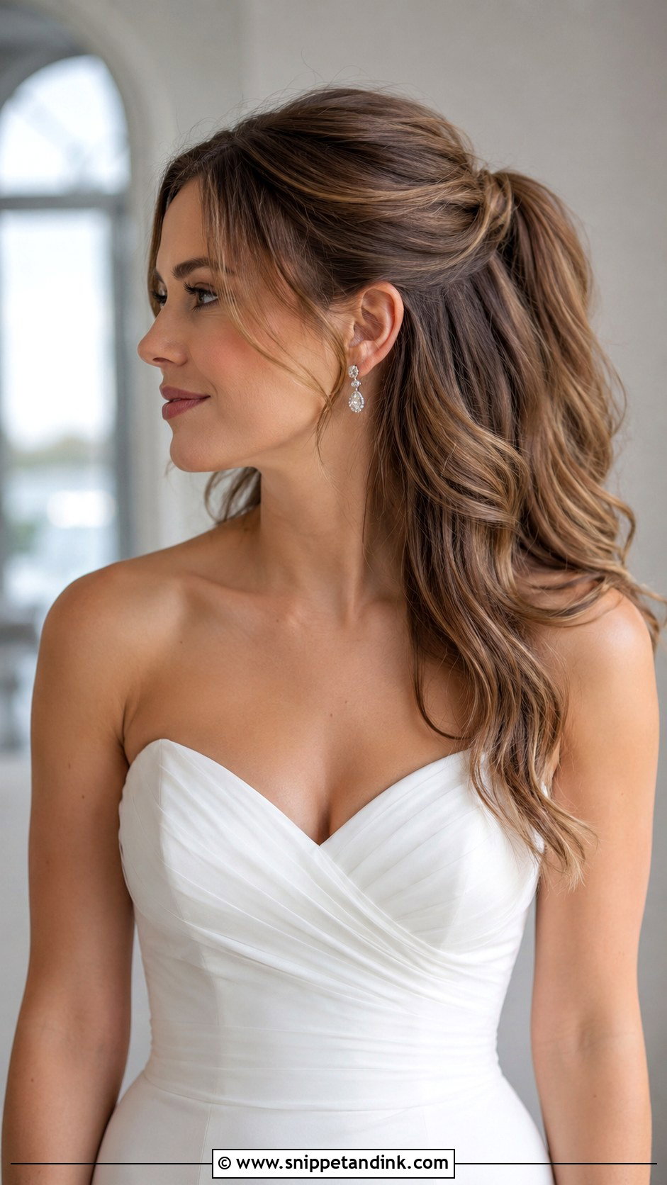 Half Up Ponytail for Brides - Snippet and Ink - 25 Simple Bridal Hairstyle Ideas