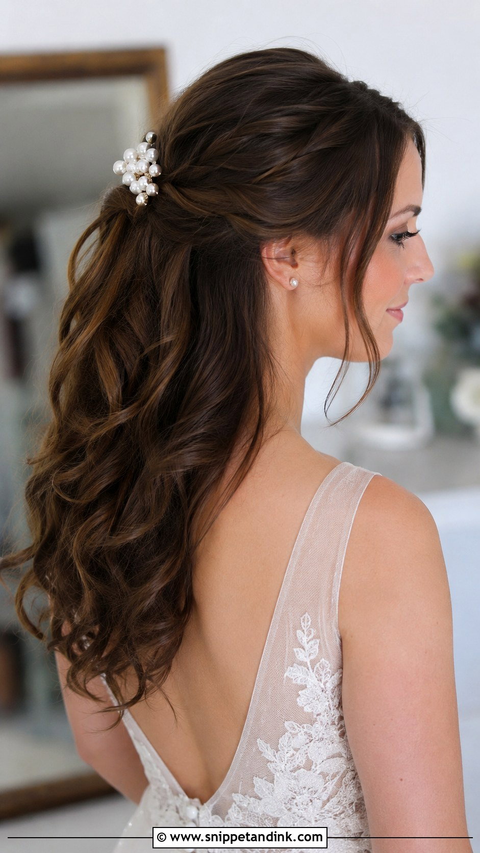 Half Up Ponytail for Brides - Snippet and Ink - 30 Bridal Ponytail Hairstyles