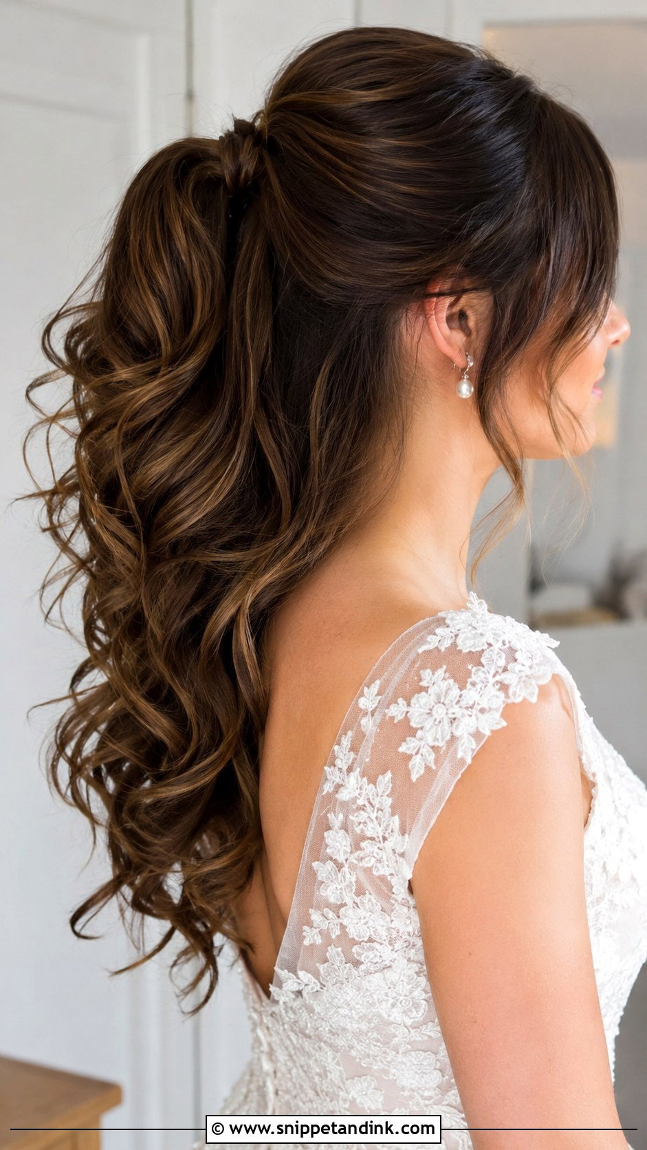 Half Up Ponytail for Wedding - Snippet and Ink - 20 Ponytail Wedding Hairstyle Ideas