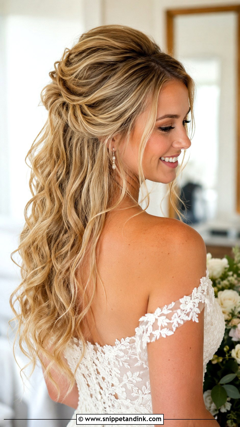Half Up Ponytail for Wedding - Snippet and Ink - 25 Pony Hairstyles for Wedding