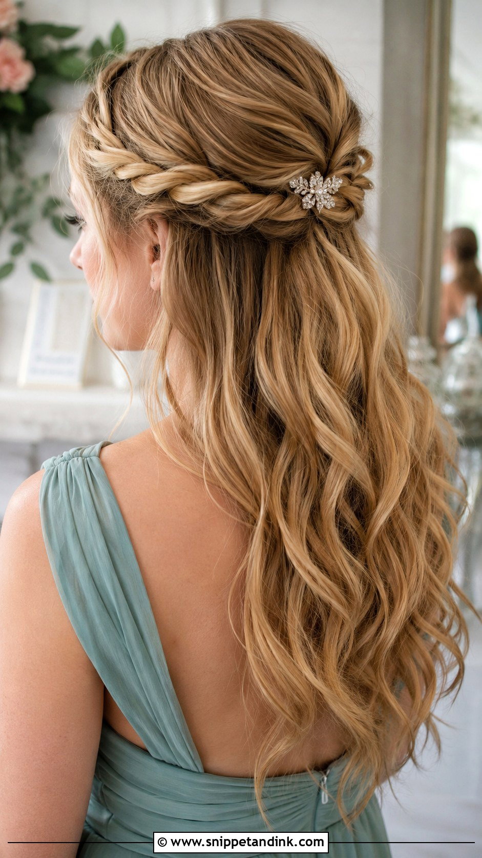 Half Up Rope Braid - Snippet and Ink - 25 Half-Up Mother of the Bride Hair Ideas