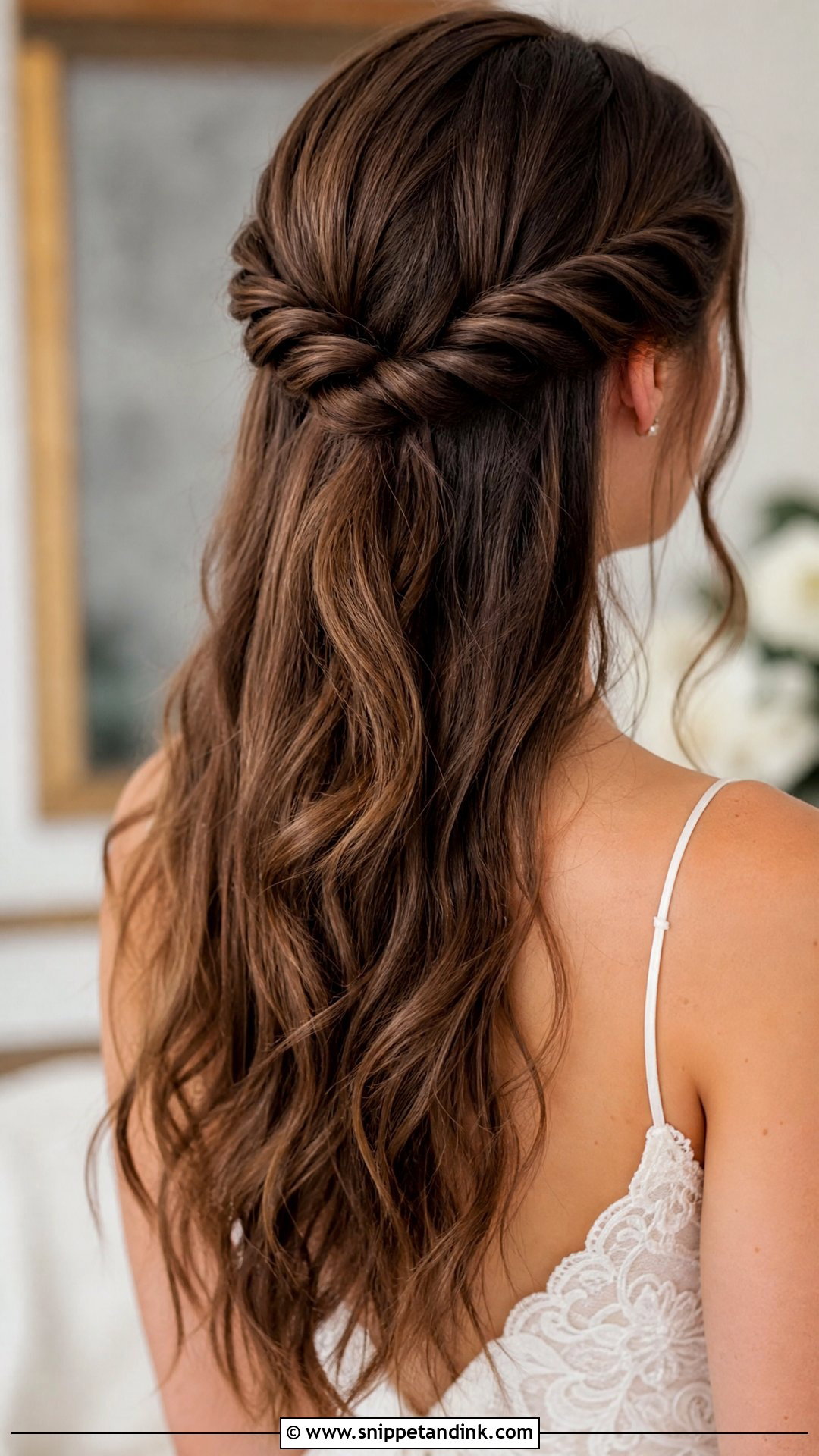 Half Up Rope Braid - Snippet and Ink - 35 Half-Up Bridal Hair Ideas