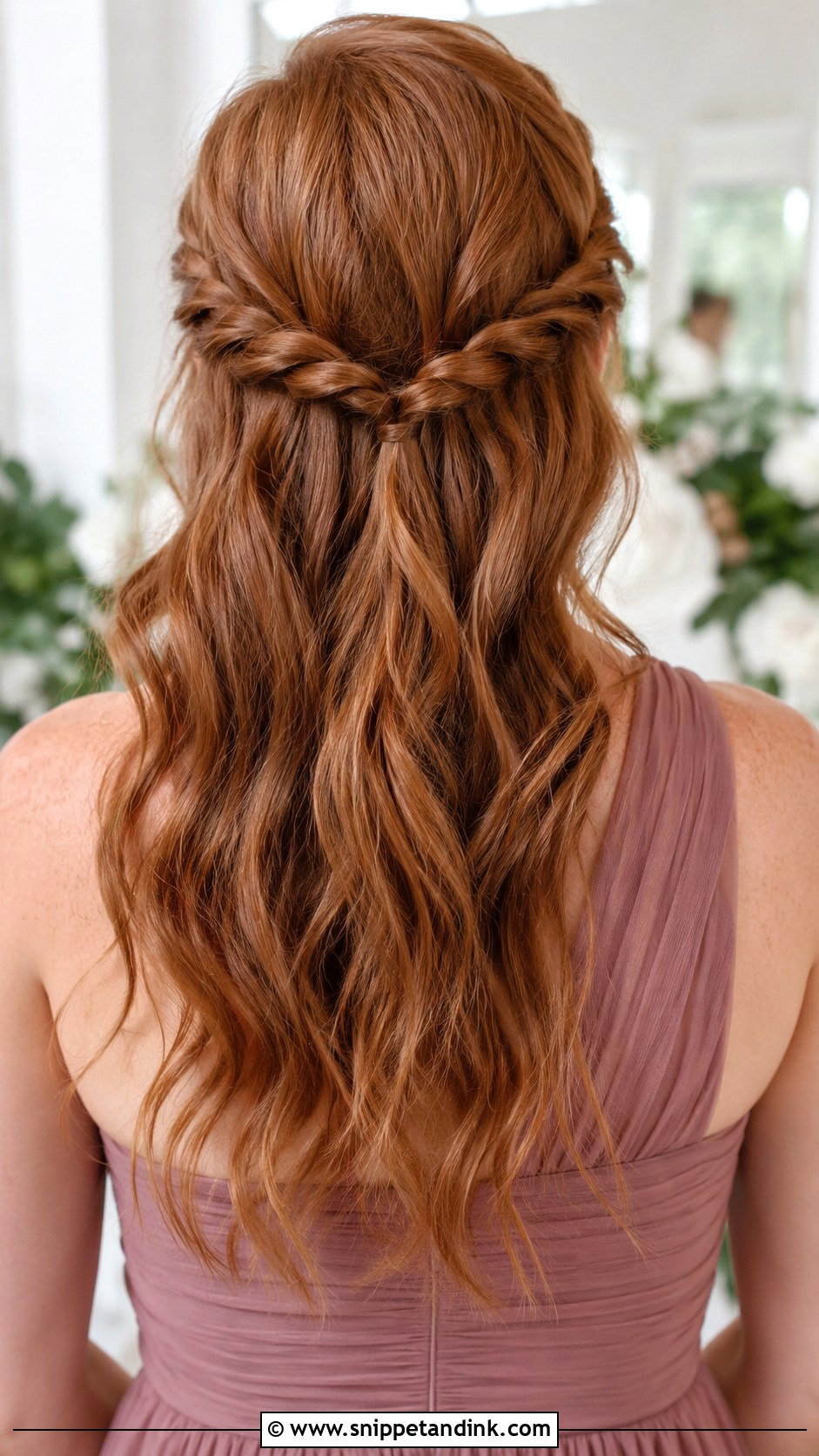 Half Up Rope Braid - Snippet and Ink - 20 Wedding Party Hair Ideas