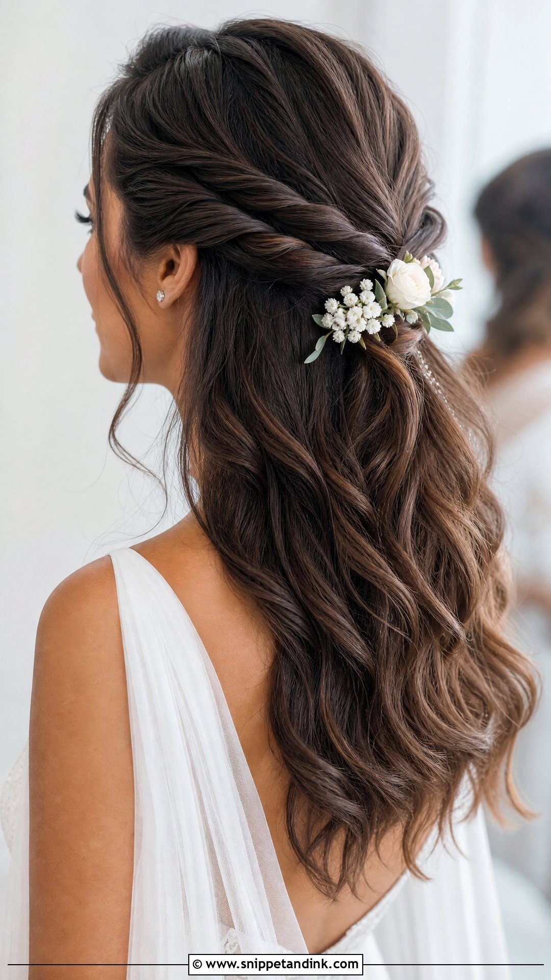 Half Up Rope Twist Wedding Hairstyle - Snippet and Ink - 20 Half Updo Wedding Ideas