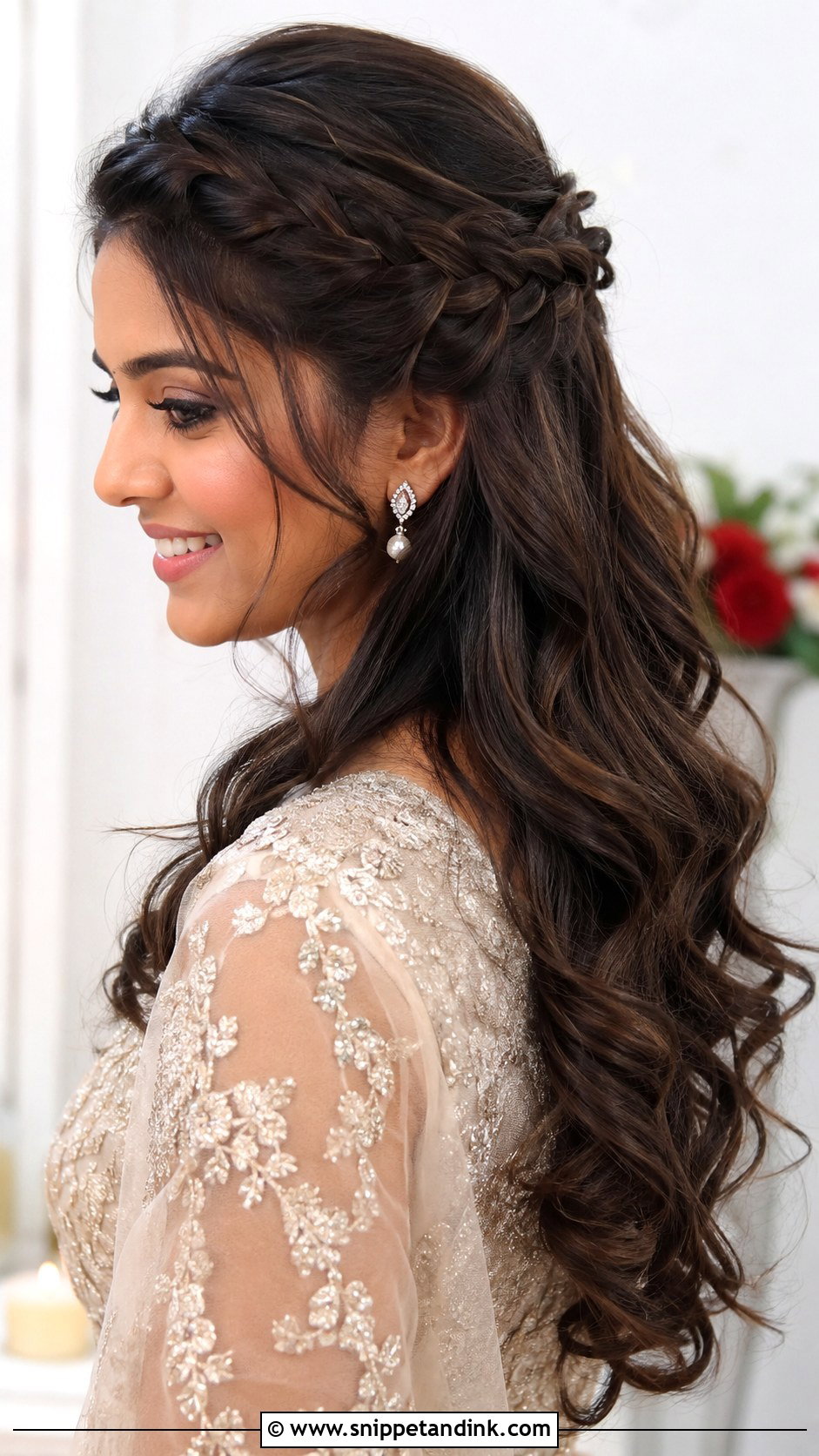 Half Up Side Braid For Long Hair - Snippet and Ink - 20 Half-Up Wedding Guest Hairstyles for Long Hair
