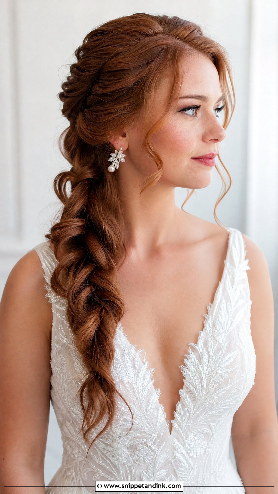 Half Up Side Braid Wedding Hairstyle - Snippet and Ink - 20 Half-Up Braided Wedding Hairstyles