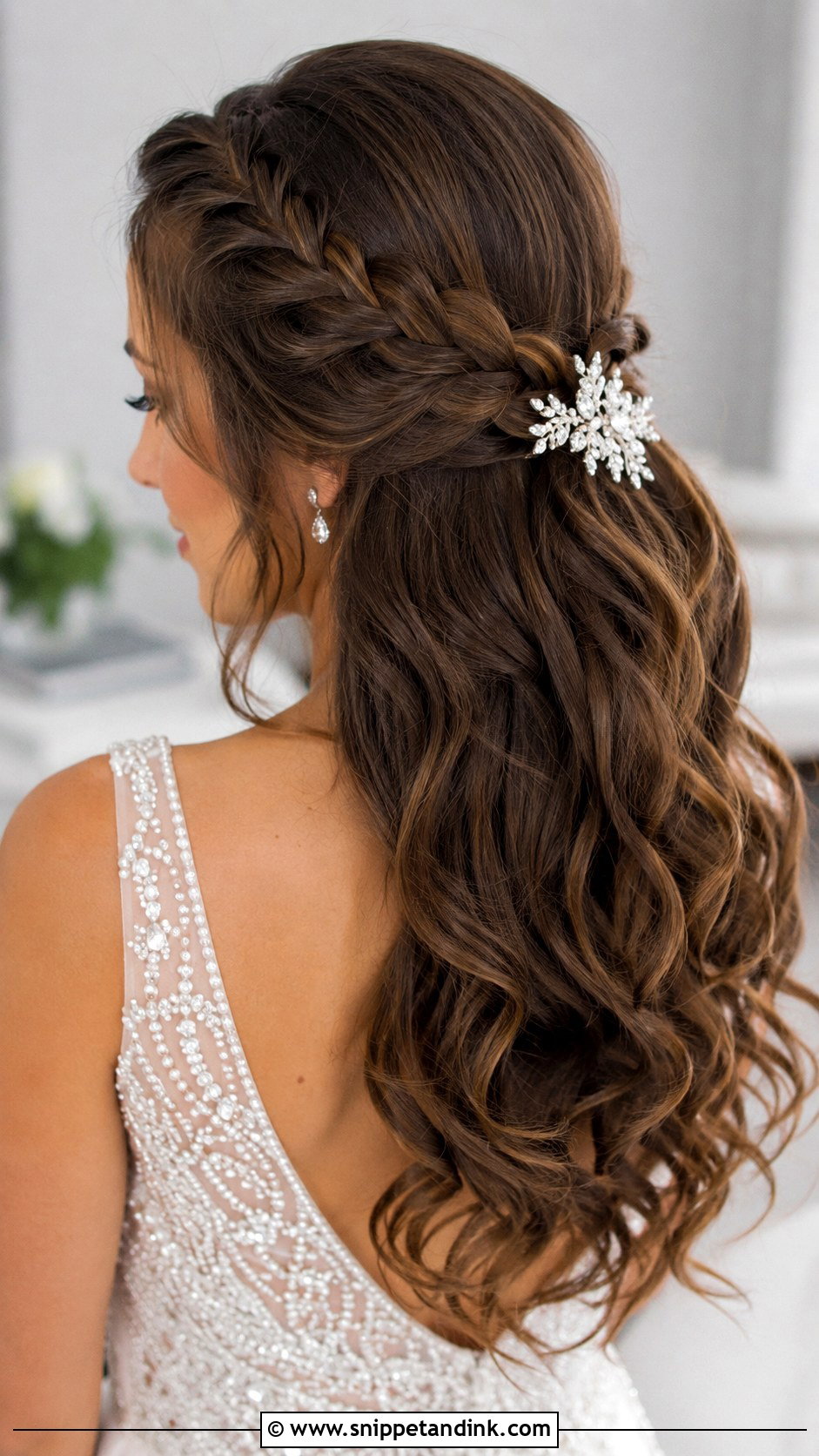 Half Up Side Braid Wedding Style - Snippet and Ink - 20 Side Braid Wedding Hair Ideas