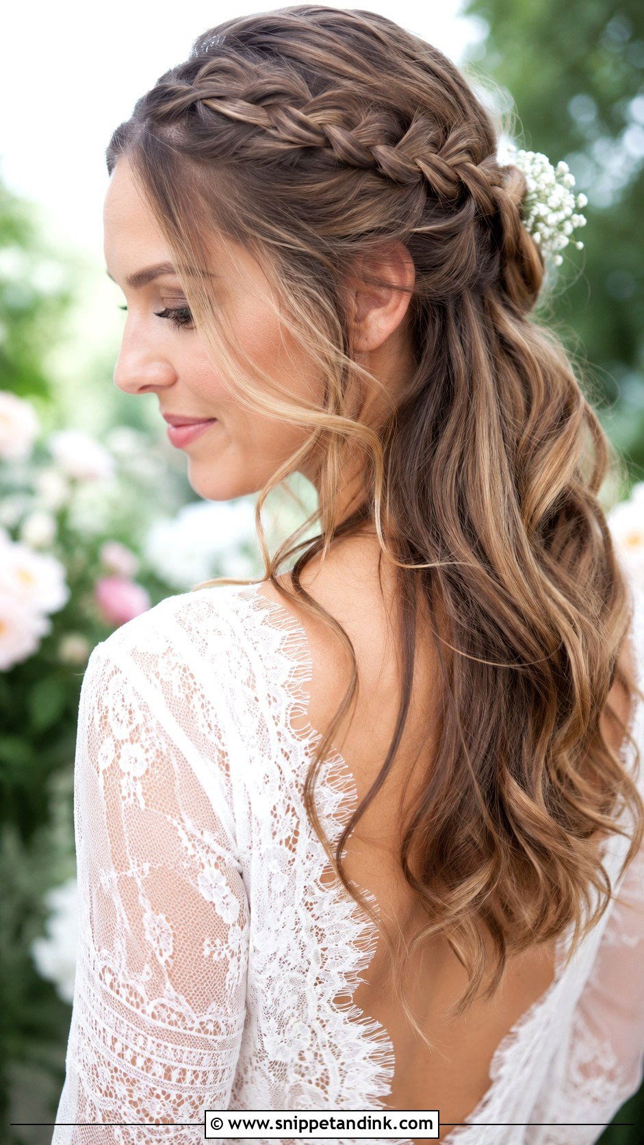 Half Up Side Braid for Wedding - Snippet and Ink - 20 Side Braid Hairstyles for Wedding