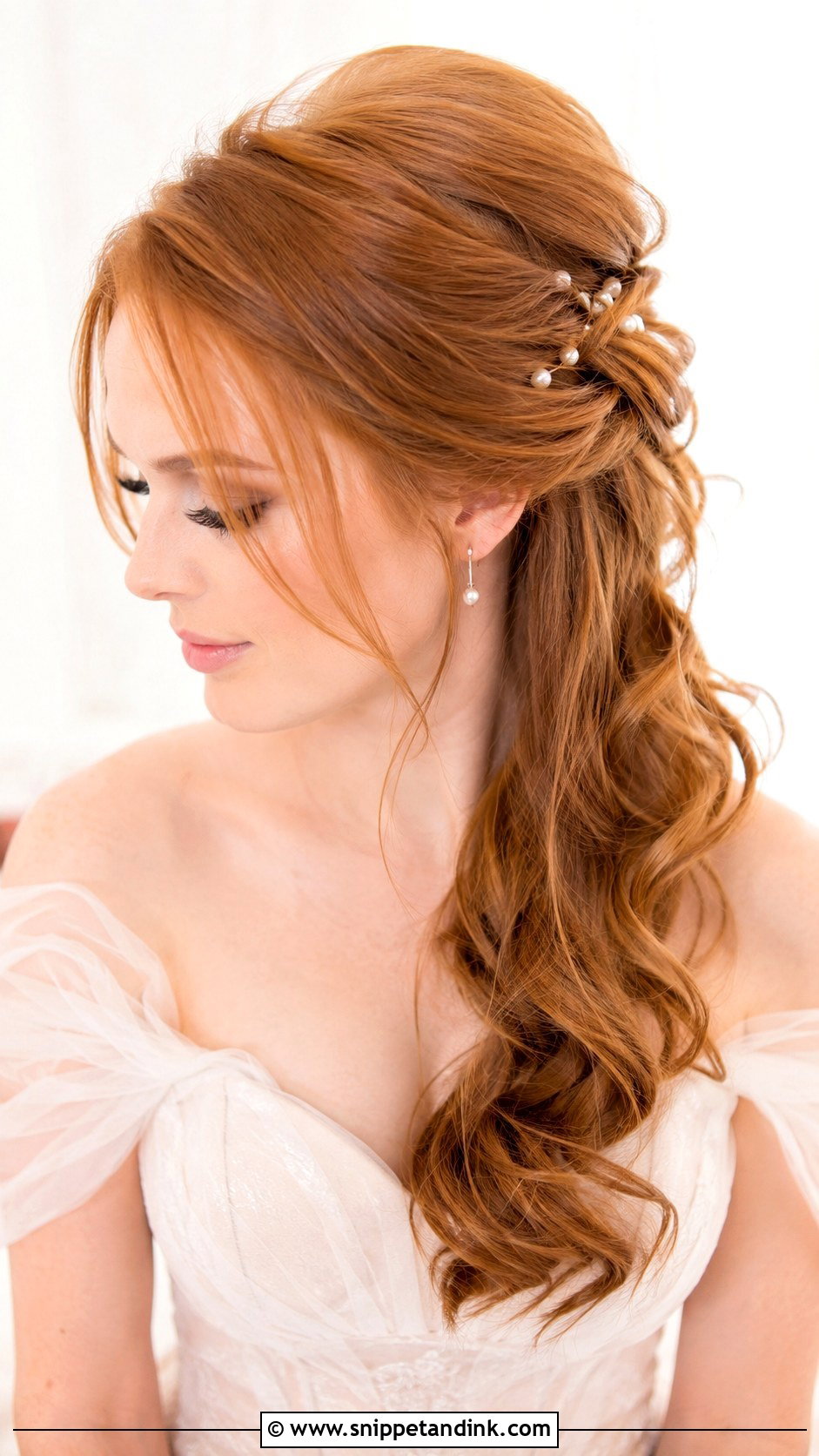 Half Up Side Swept Wedding Hair - Snippet and Ink - 15 Wedding Hair One Side Ideas