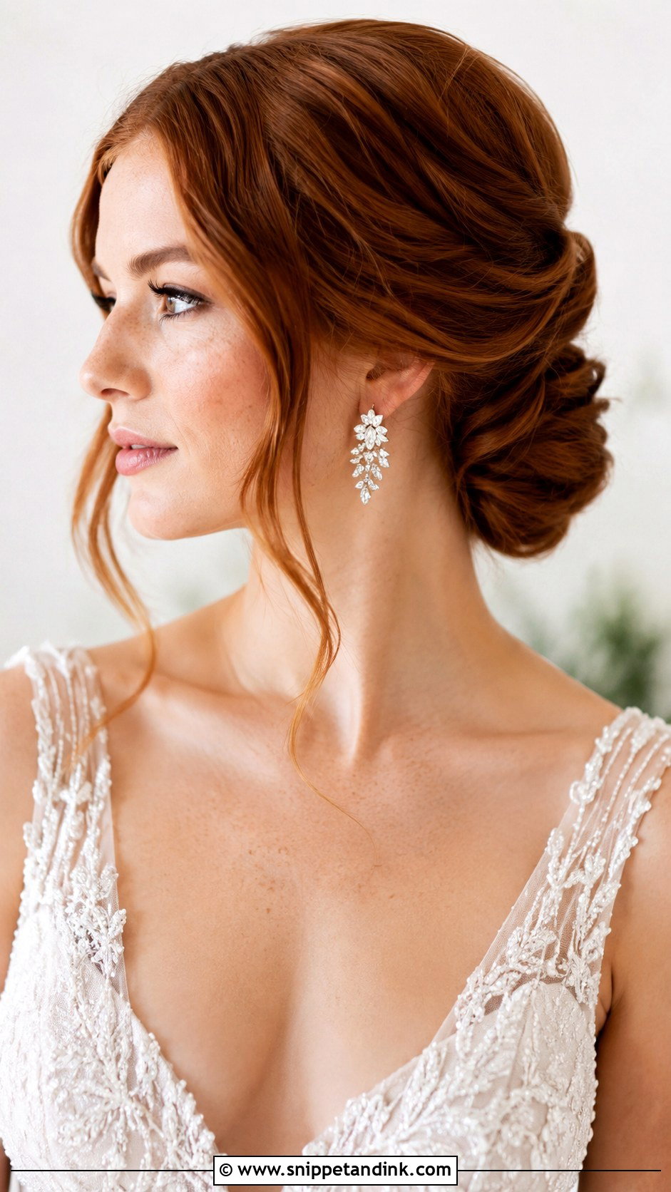 Half Up Sleek Chignon With Waves - Snippet and Ink - 25 Sleek Half-Up Half-Down Wedding Hair Ideas