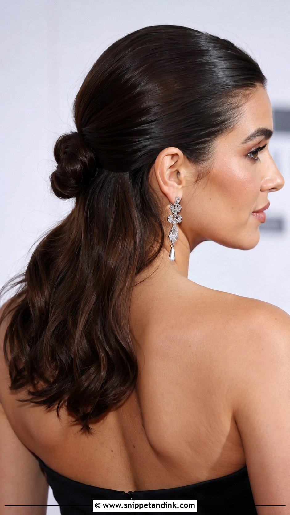 Half Up Slicked Back - Snippet and Ink - 20 Easy Half-Up Wedding Guest Hairstyles