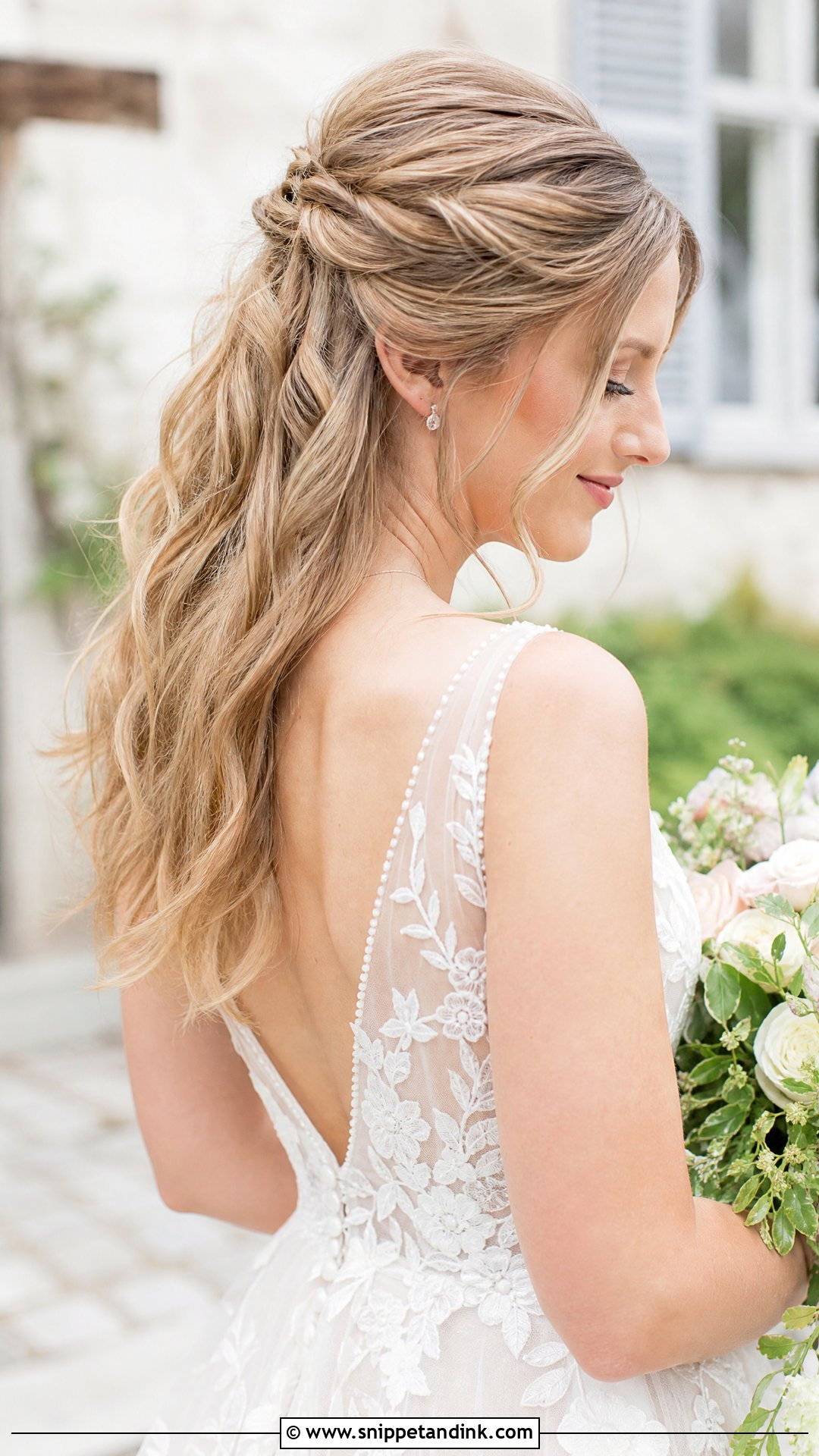 Half Up Soft Updo Style - Snippet and Ink - 20 Soft Wedding Updo Ideas