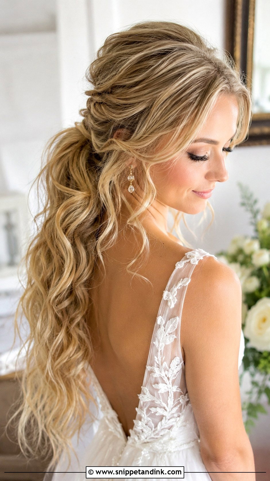 Half Up Textured Ponytail - Snippet and Ink - 20 Textured Ponytail Wedding Ideas