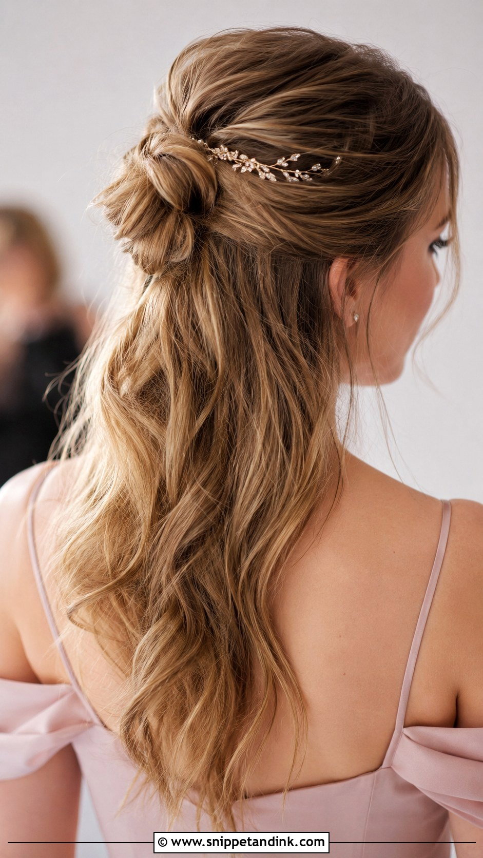 Half Up Top Knot - Snippet and Ink - 20 Wedding Party Hairstyles for Long Hair