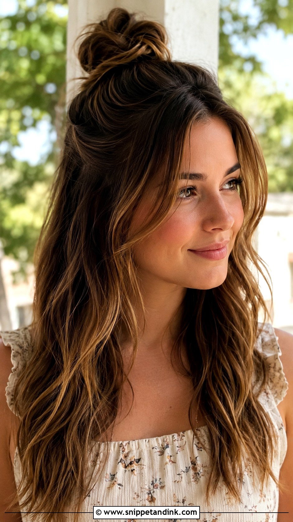 Half Up Top Knot - Snippet and Ink - 25 Simple Wedding Guest Hairstyles