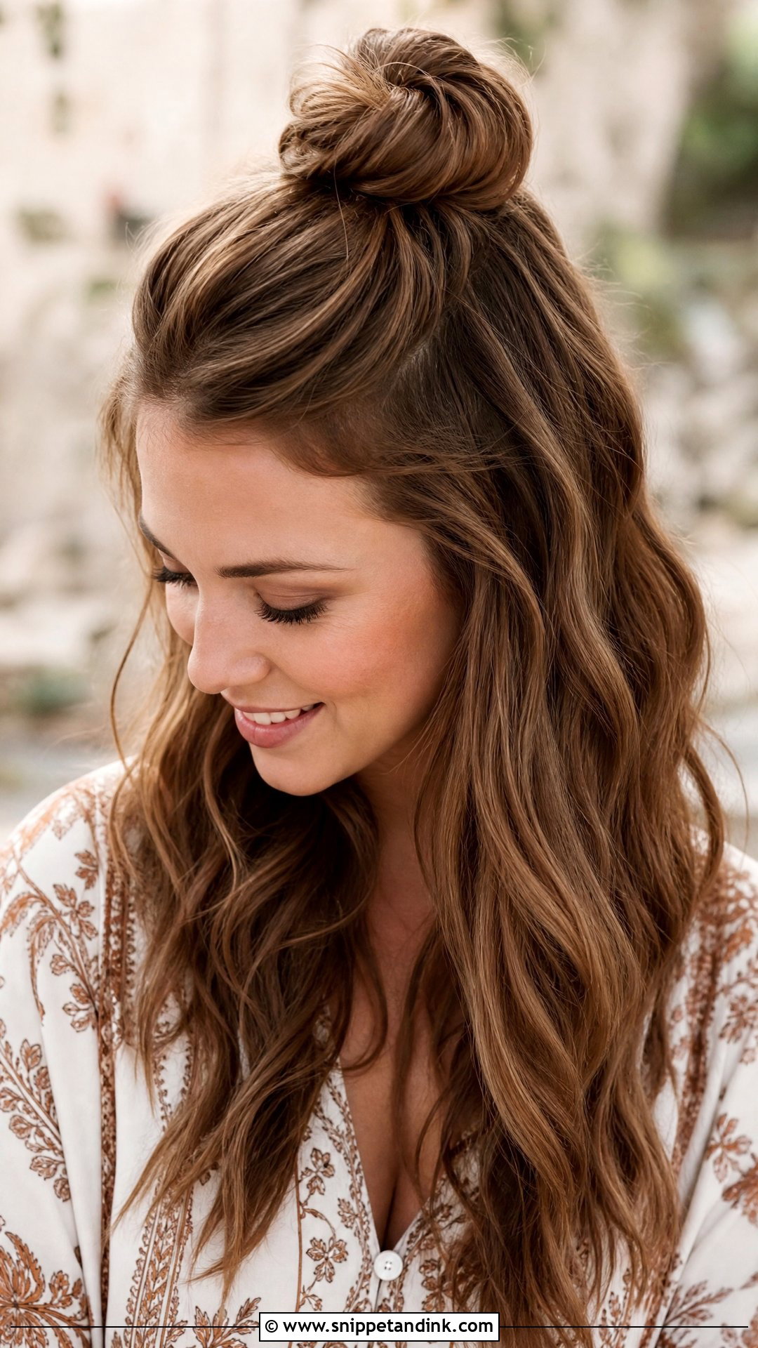 Half Up Top Knot - Snippet and Ink - 30 Hair for Wedding Guest Ideas