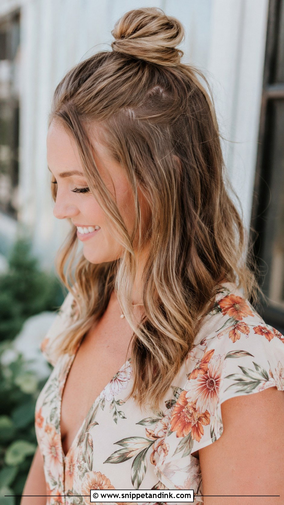 Half Up Top Knot - Snippet and Ink - 30 Hairstyle for Wedding Guest Ideas
