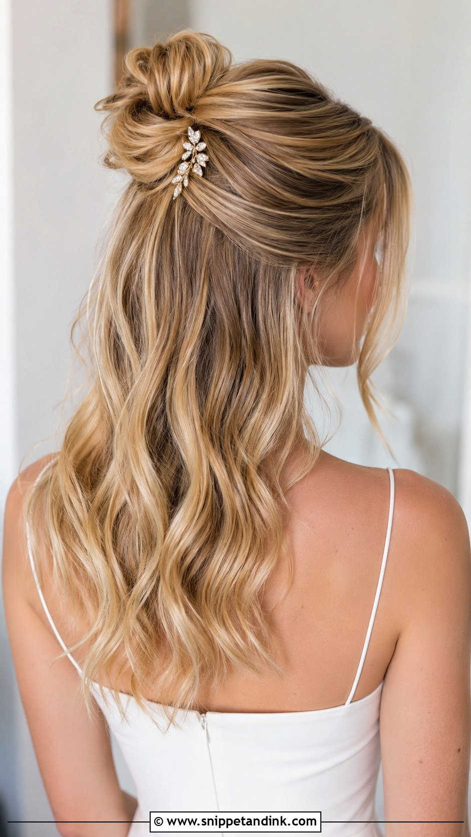 Half Up Top Knot for Bride - Snippet and Ink - 20 Simple Hair for Wedding Ideas