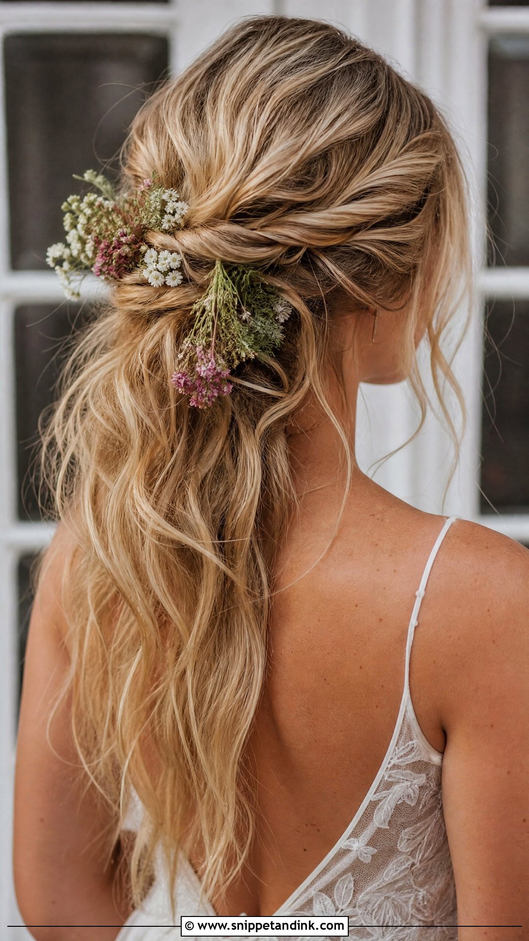 Half Up Tousled Updo for Long Hair - Snippet and Ink - 20 Half-Up Wedding Hairstyles for Long Hair the Bride