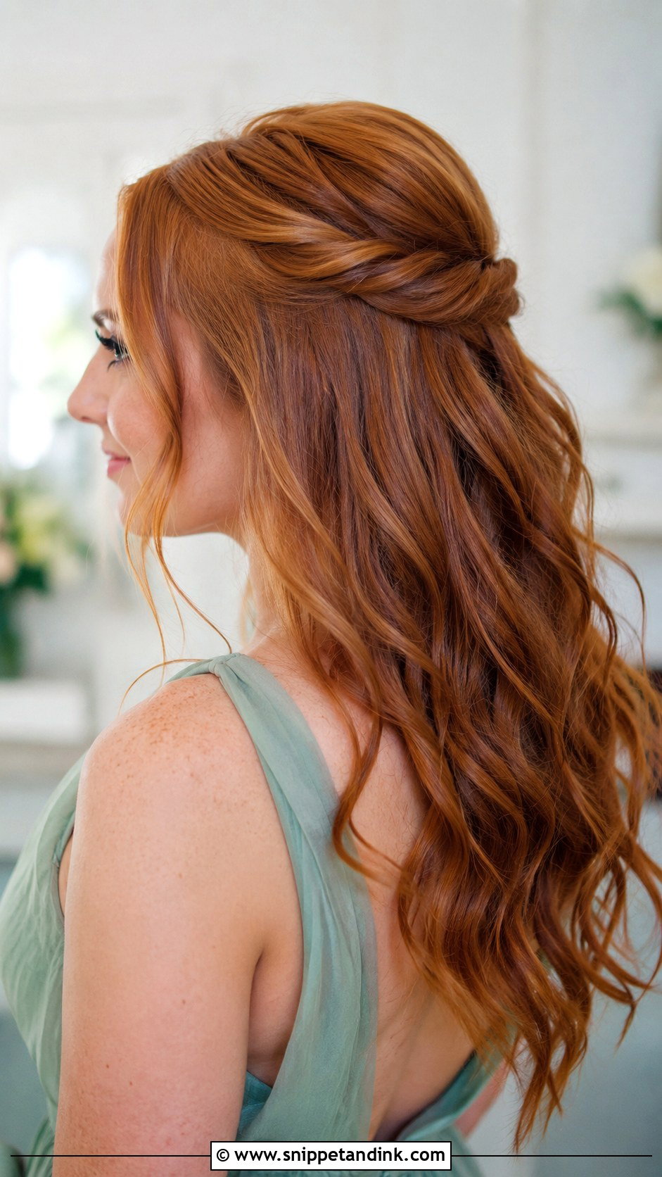 Half Up Twist Bridesmaid Hair - Snippet and Ink - 20 Hair Down Wedding Bridesmaid Ideas