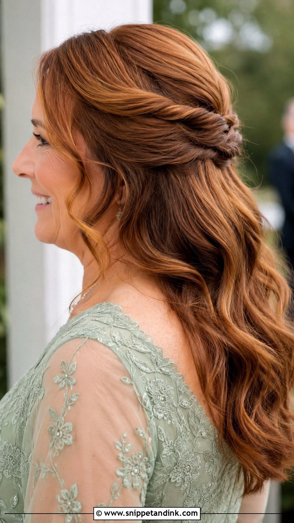 Half Up Twist Wedding Hair For Mom - Snippet and Ink - 15 Mom Half-Up Half-Down Wedding Hairstyles