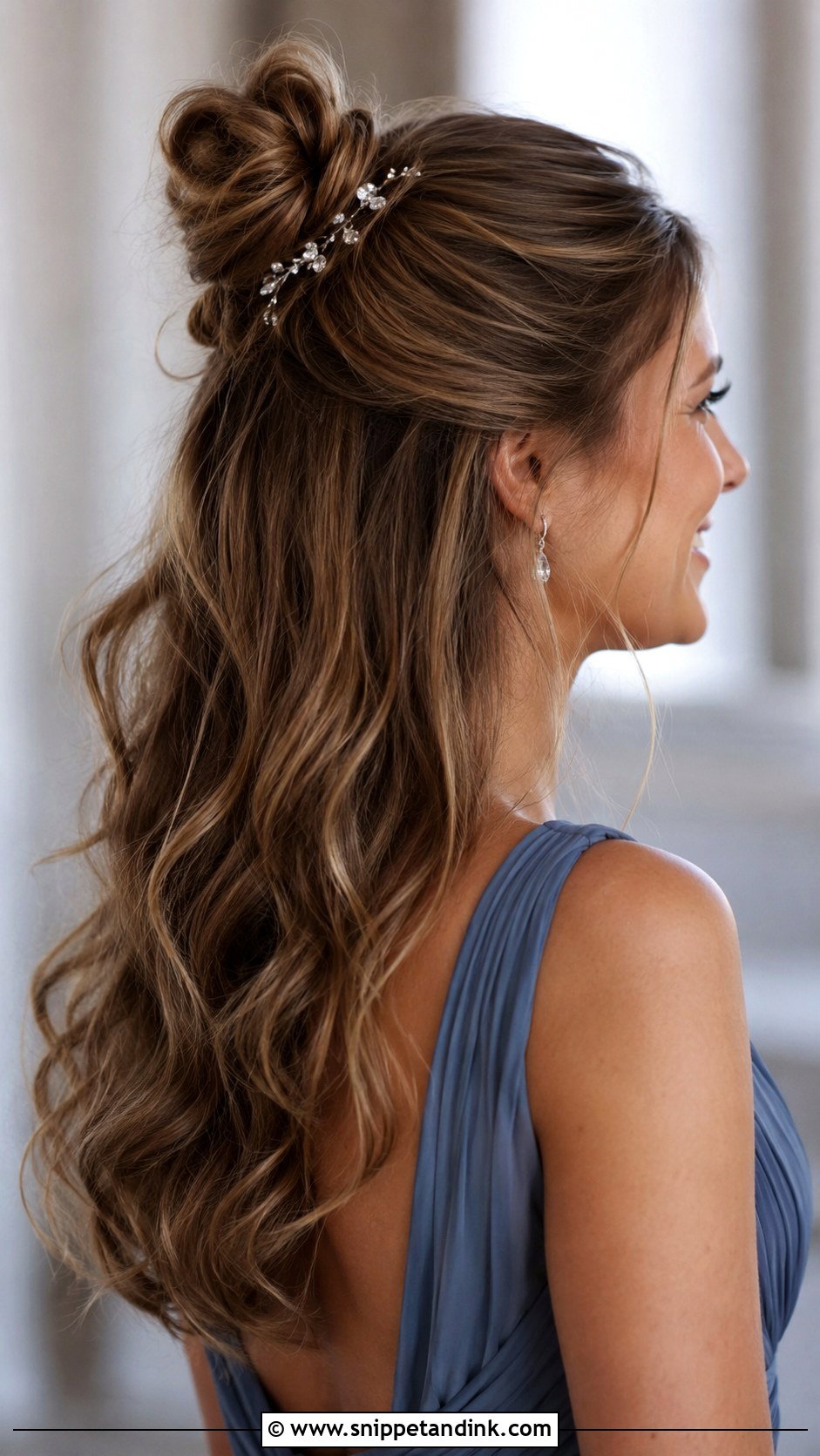 Half Up Twist With Face Framing Pieces - Snippet and Ink - 25 Half-Up Mother of the Bride Hair Ideas