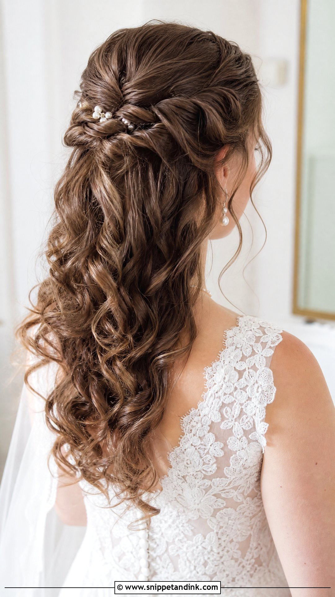 Half Up Twist With Loose Curls - Snippet and Ink - 20 Half-Up Curly Wedding Hairstyles