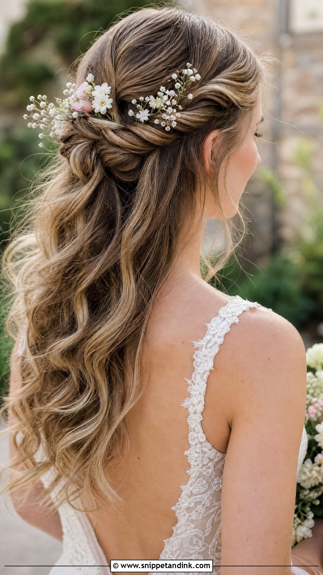 Half Up Twisted Braid Wedding Hairstyle - Snippet and Ink - 20 Half-Up Braided Wedding Hairstyles
